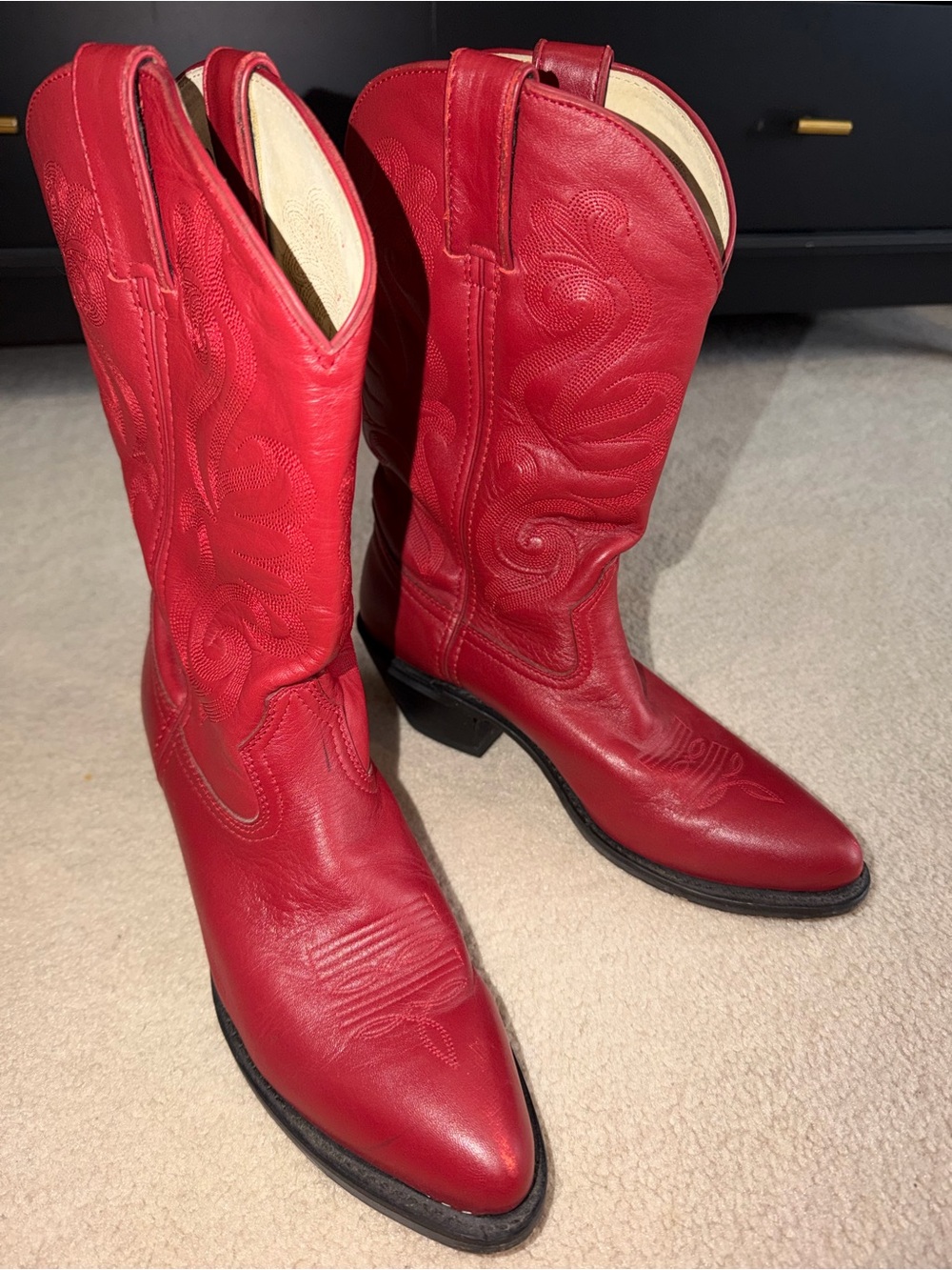 Durango RD 4105 Red Leather Western Pull-On Cowboy Cowgirl Boots Womens 8M